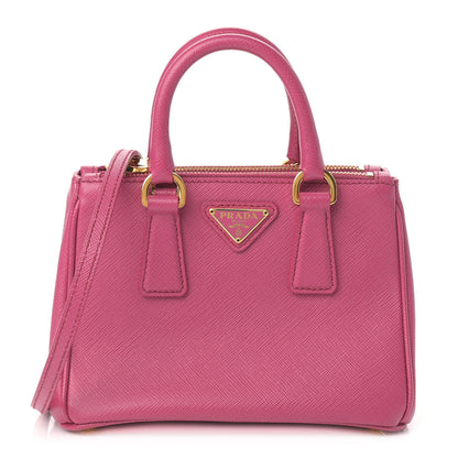 Prada Saffiano Lux Micro Galleria Double Zip Tote Fuxia 1 of 17