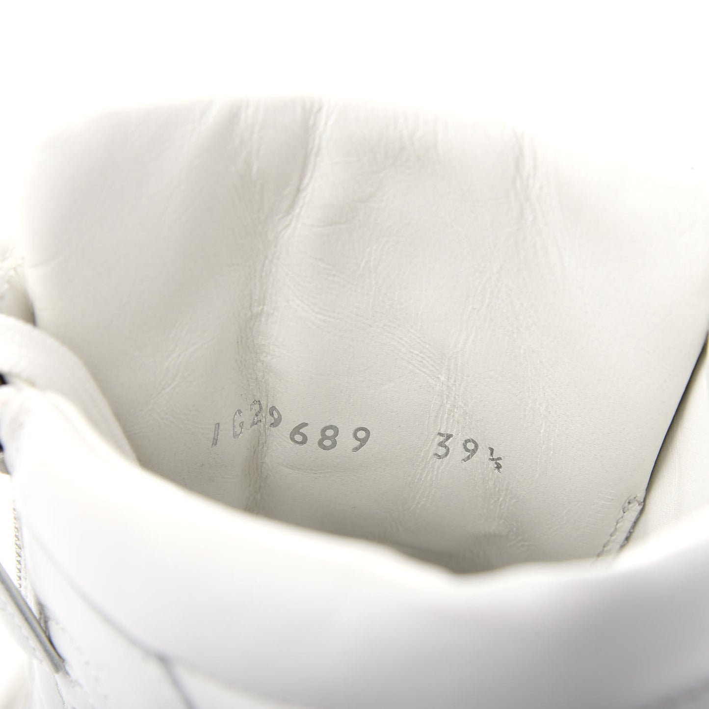 Calfskin Pearl High Top CC Sneakers 39.5 White