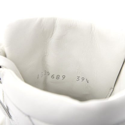 Chanel Calfskin Pearl High Top CC Sneakers 39.5 White 10 of 10