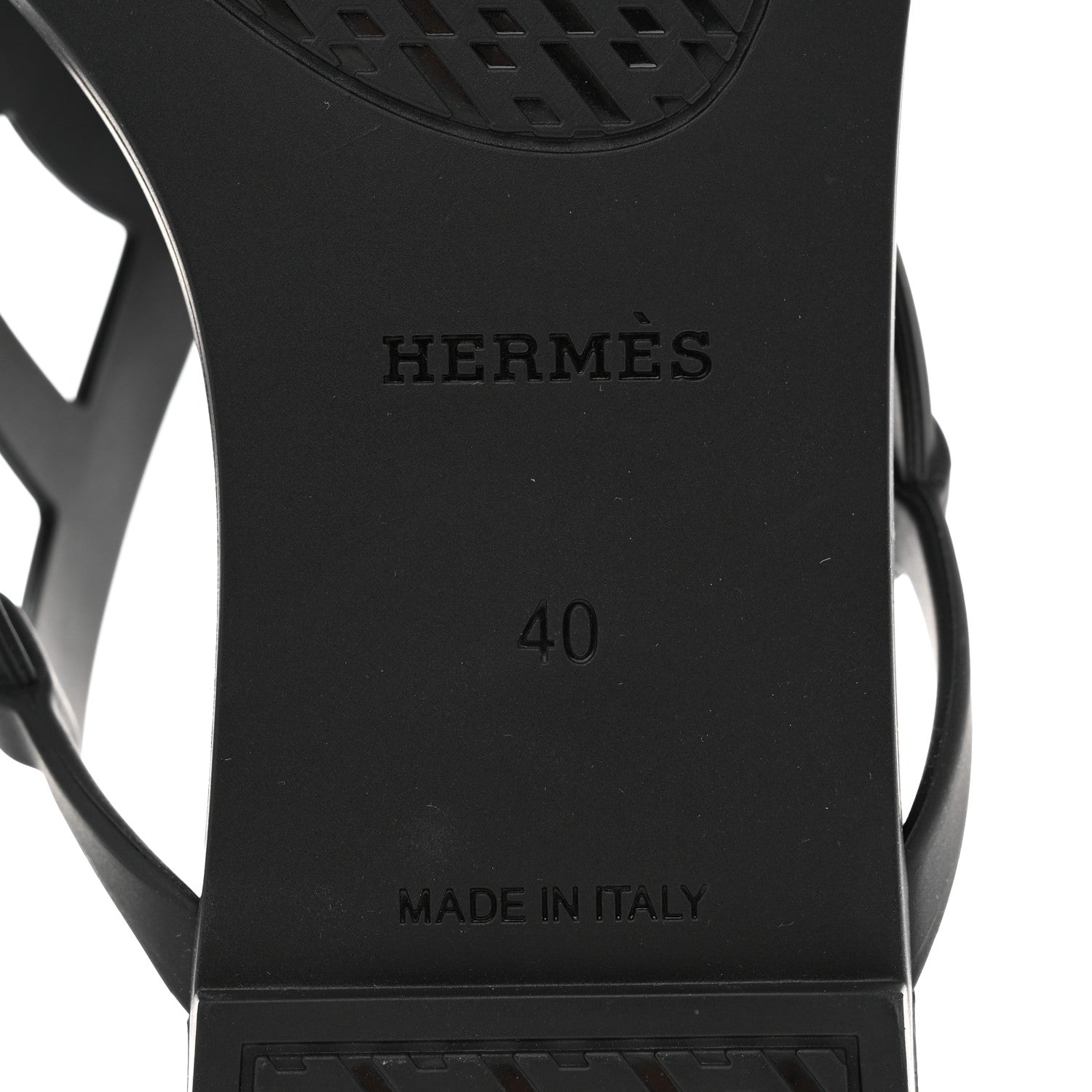 Hermes Rubber Womens Egerie Sandals 40 Black 8 of 9