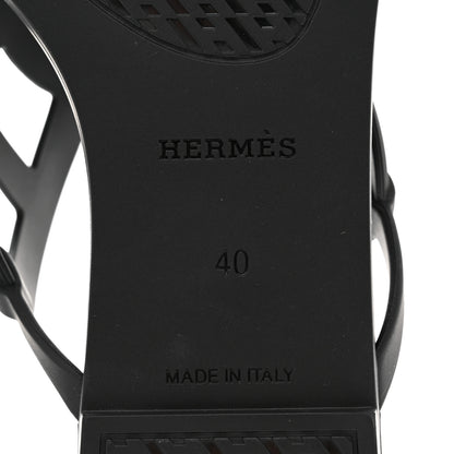 Hermes Rubber Womens Egerie Sandals 40 Black 8 of 9