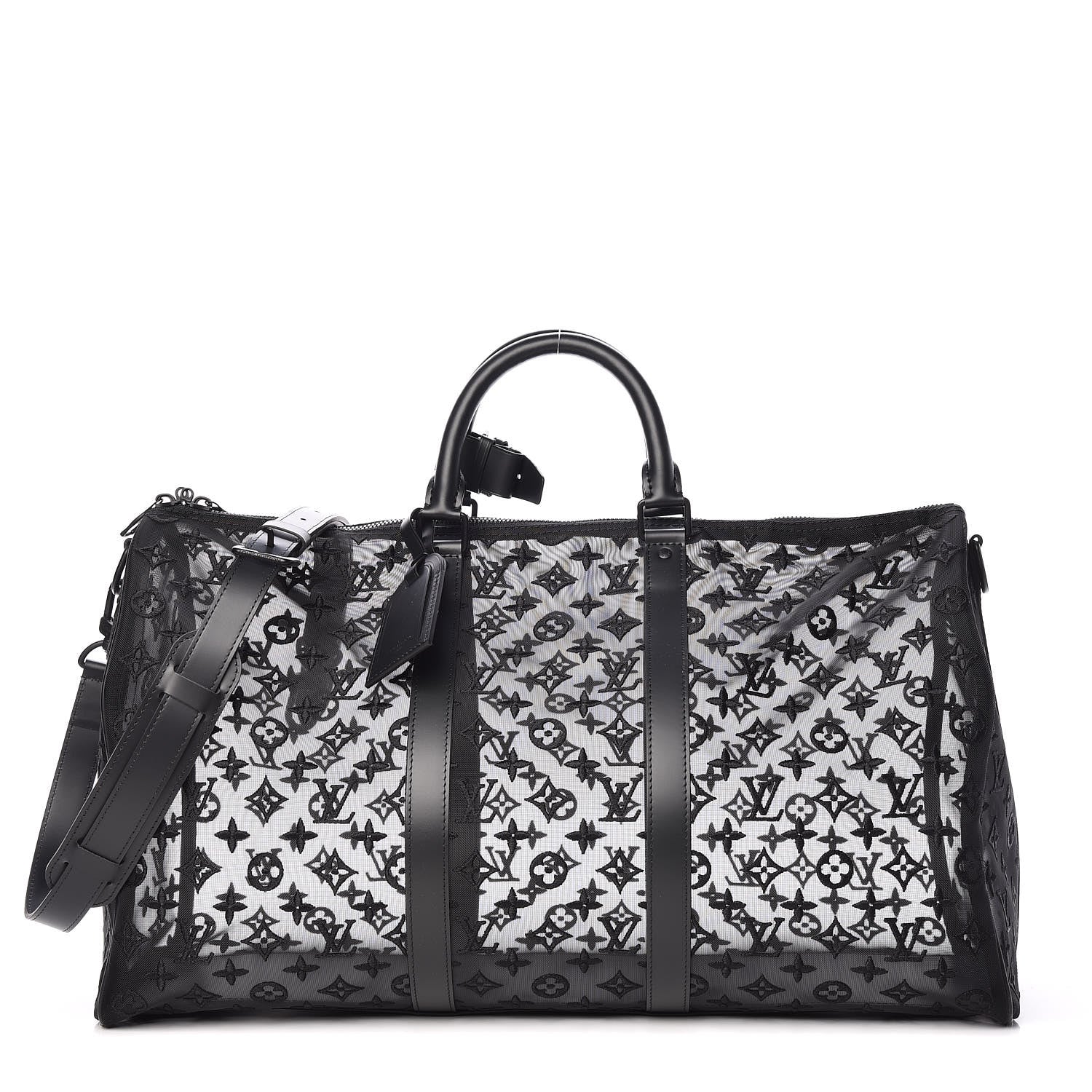 Louis Vuitton Monogram See Through Keepall Bandouliere 50 Black 1 of 8