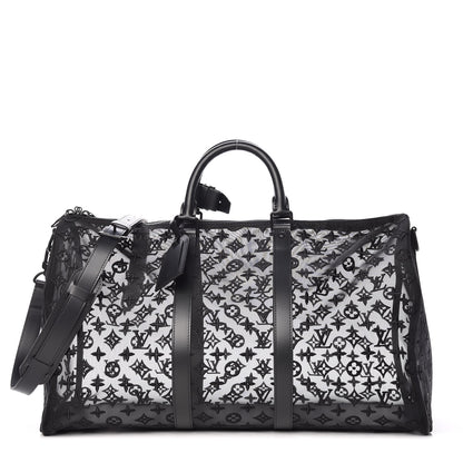 Louis Vuitton Monogram See Through Keepall Bandouliere 50 Black 1 of 8