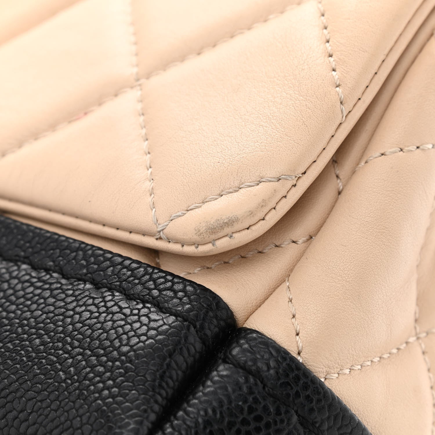 Chanel Calfskin Quilted Flap Beige Black 11 of 12