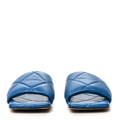 Bottega Veneta Nappa Quilted Rubber Lido Flat Sandals 38.5 Pacific 2 of 7