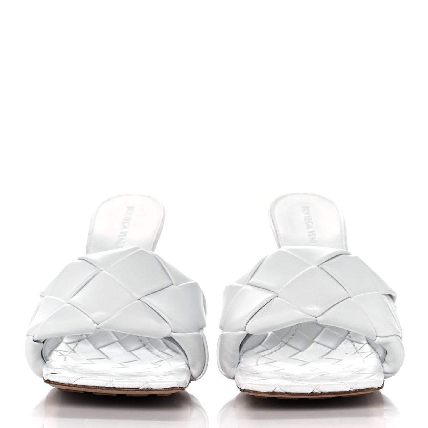 Nappa Maxi Intrecciato Lido Mule Sandals 40 Optic White