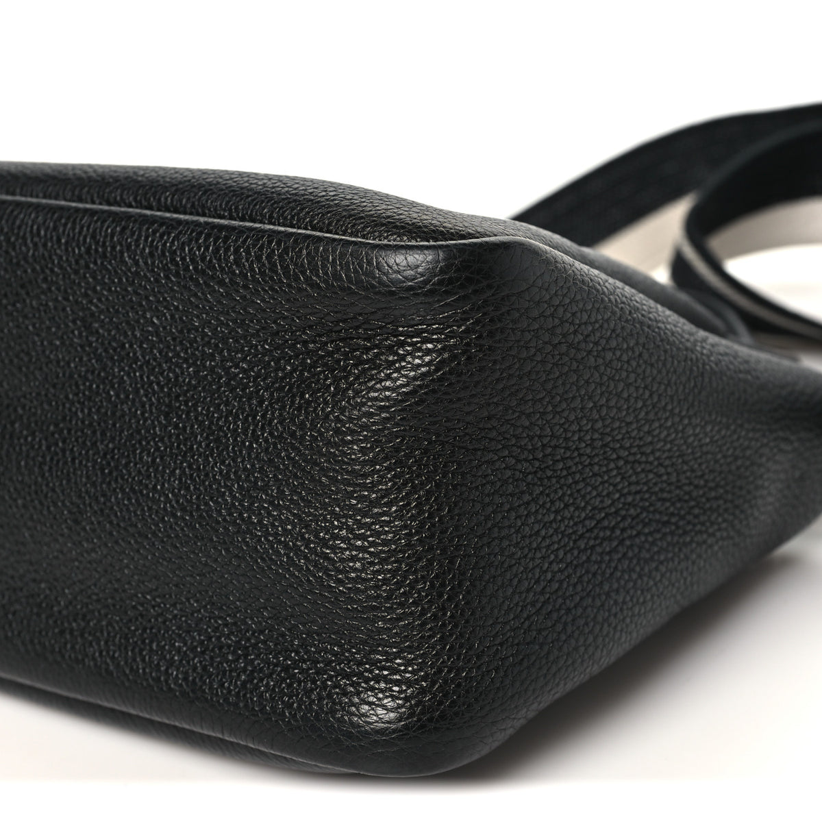 Vitello Daino Soft Mini Zippered Top Handle Bag Black