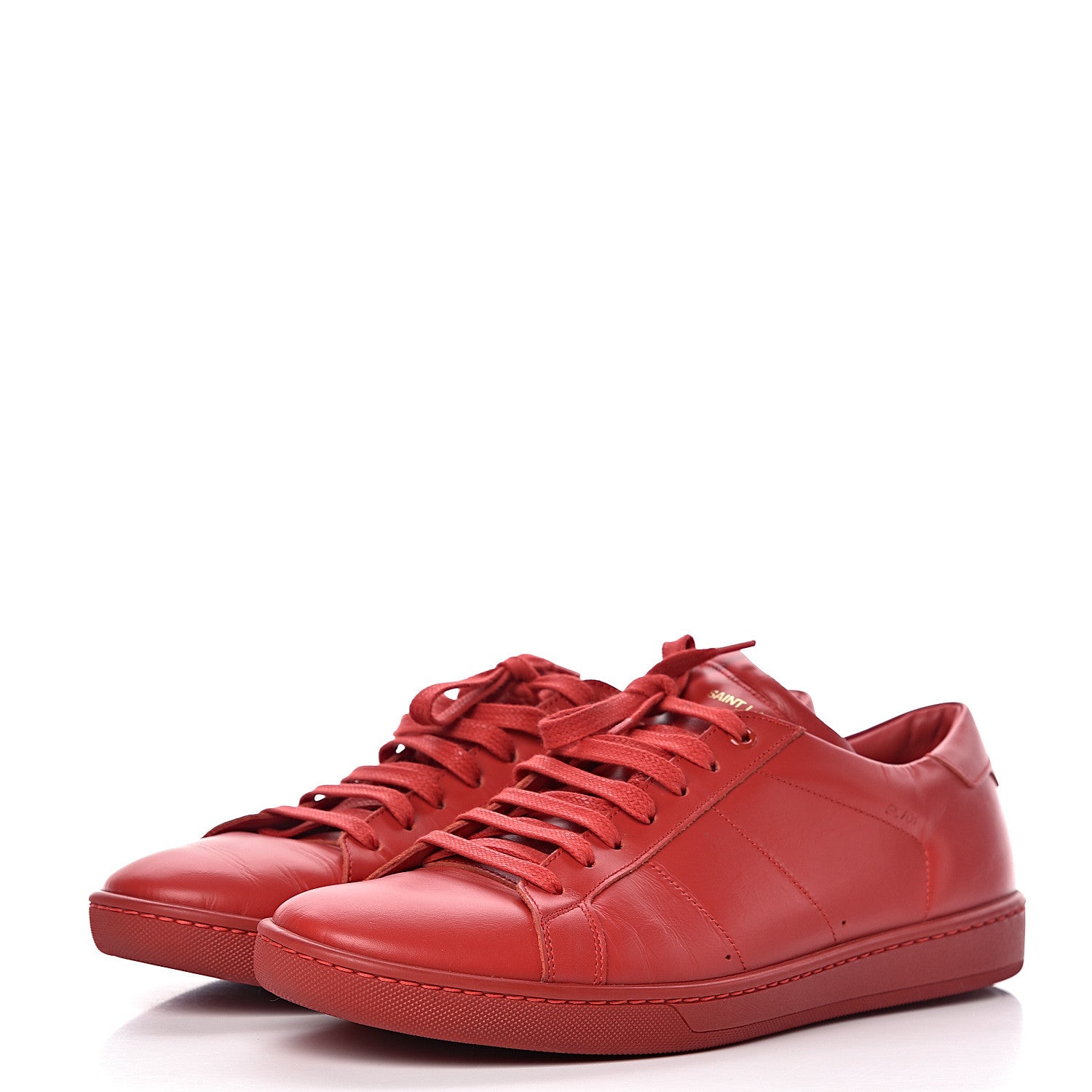 Saint Laurent Calfskin Mens Alpha Sneakers 43 New Red 3 of 10