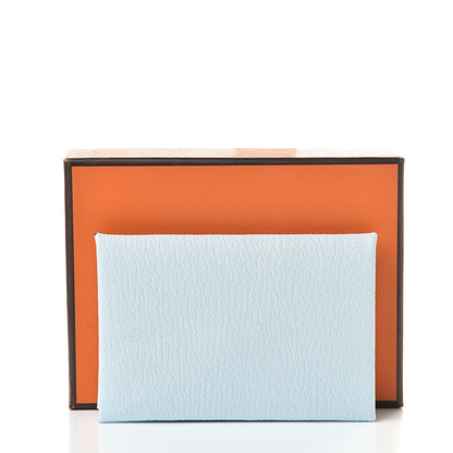 Hermes Chevre Mysore Verso Calvi Card Case Bleu Brume Brique 8 of 8
