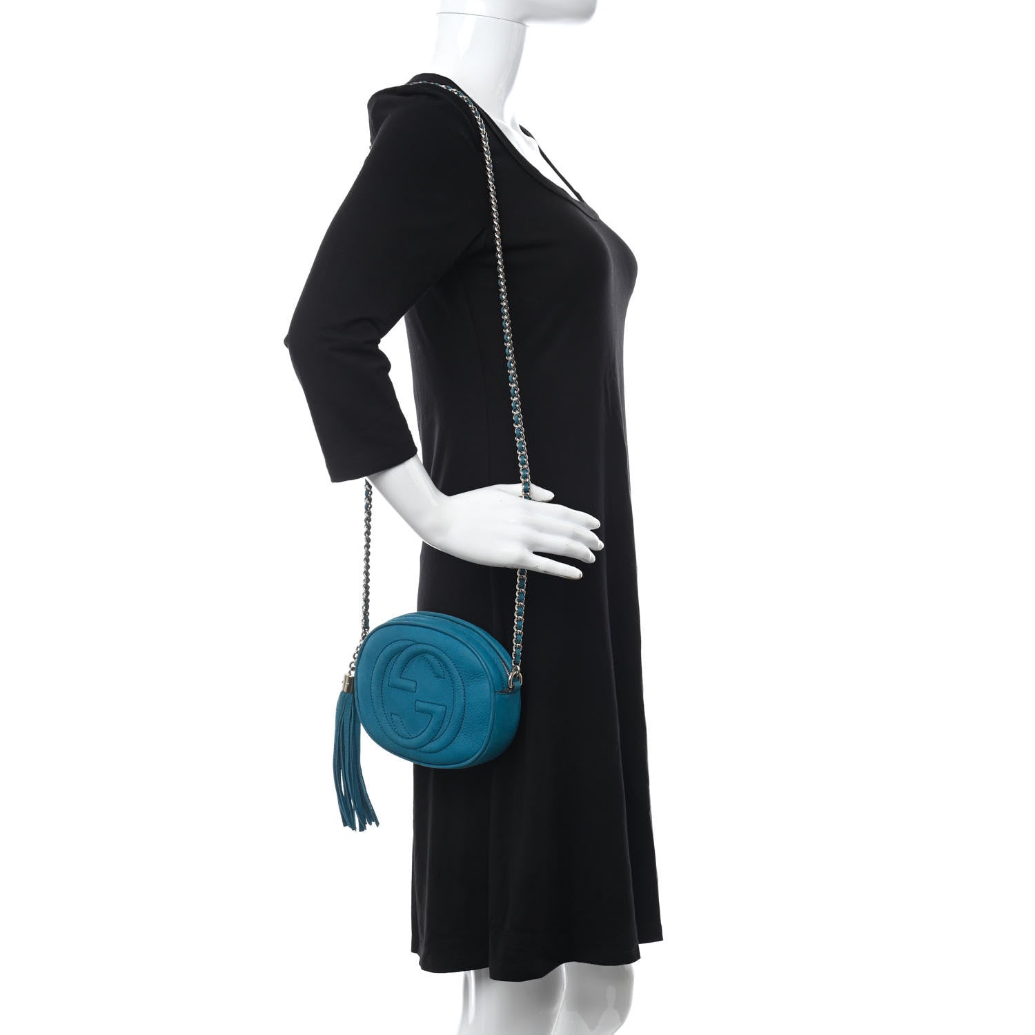 Gucci Vitello Range Mini Soho Chain Bag Deep Cobalt 4 of 31