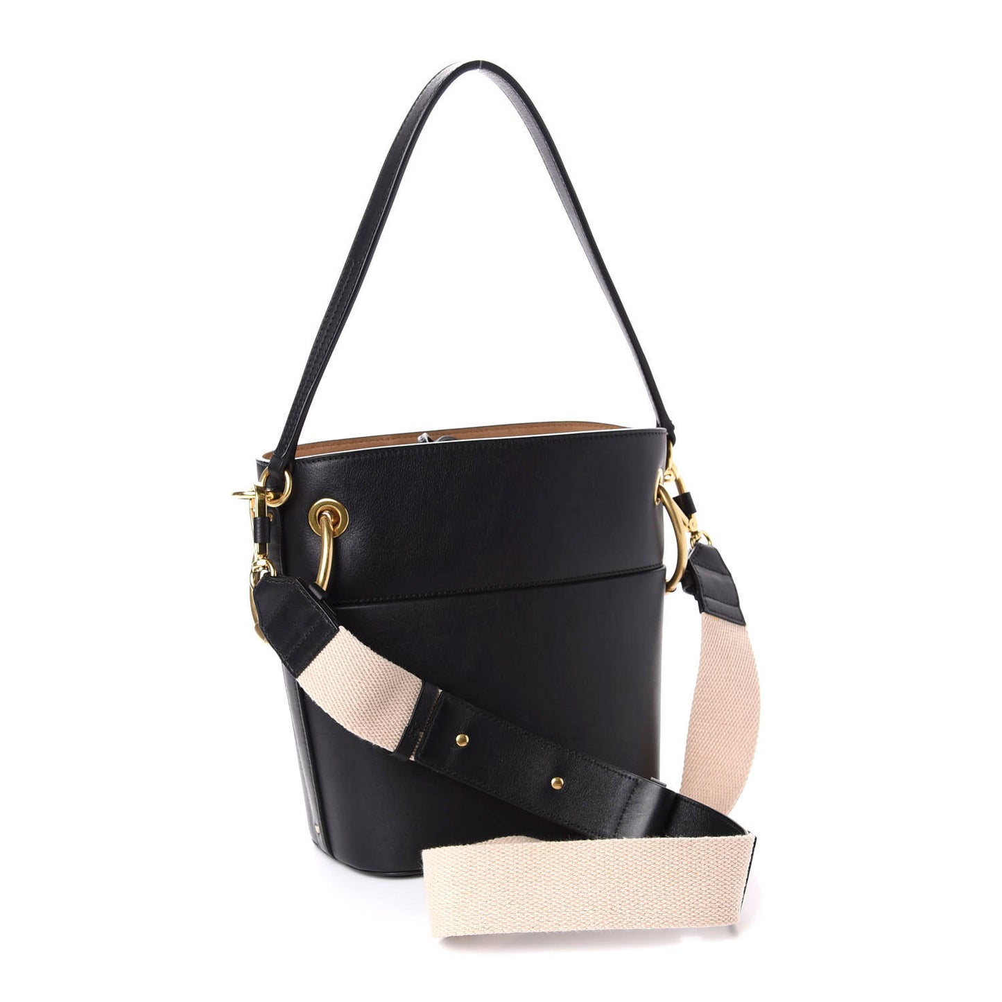 Smooth Calfskin Small Roy Bucket Bag Black