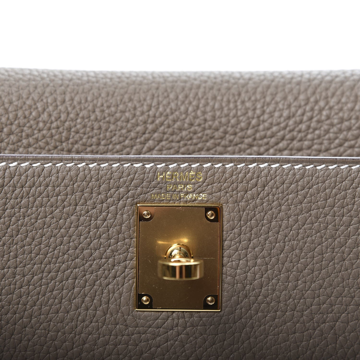 Hermes Taurillon Clemence Kelly Ado Backpack Etoupe 7 of 9