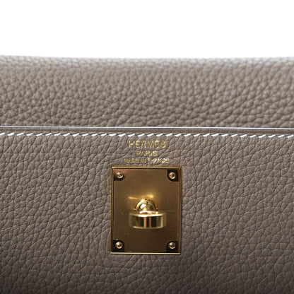 Hermes Taurillon Clemence Kelly Ado Backpack Etoupe 7 of 9