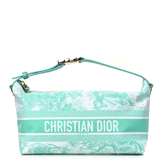 Technical Fabric Toile De Jouy DiorTravel Nomad Pouch Vert Multicolor