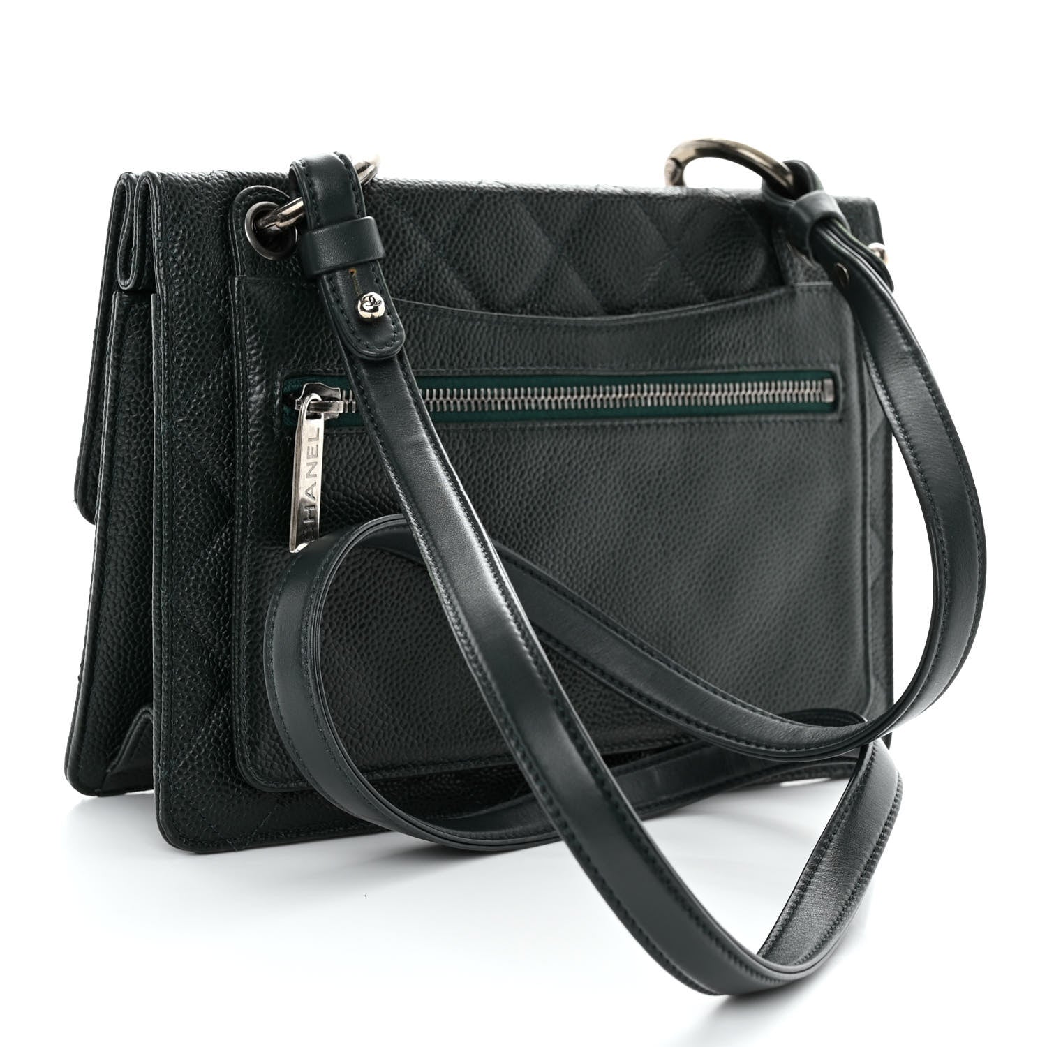 Chanel Caviar Quilted Medium Retro Class Flap Dark Green 3 of 11