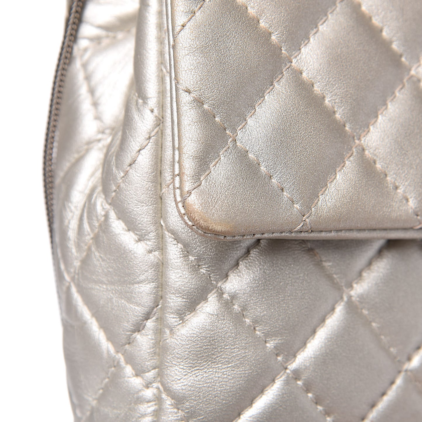 Metallic Calfskin Quilted 2.55 Reissue Clutch Silver