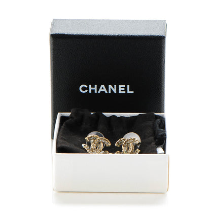 Chanel Crystal CC Earrings Gold 5 of 5