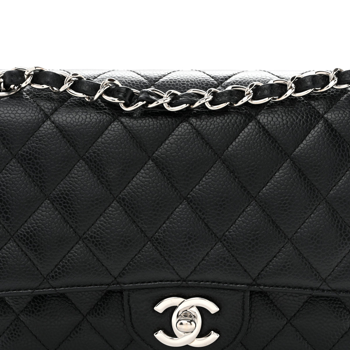 Chanel Caviar Quilted Medium Double Flap Black 15 of 25