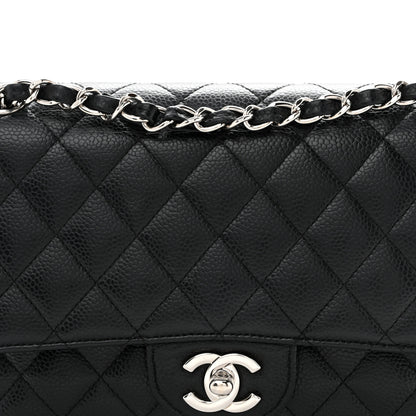 Chanel Caviar Quilted Medium Double Flap Black 15 of 25