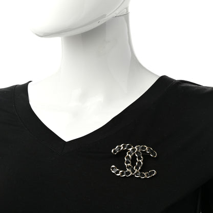Chanel Lambskin Chain CC Brooch Black Gold 2 of 5