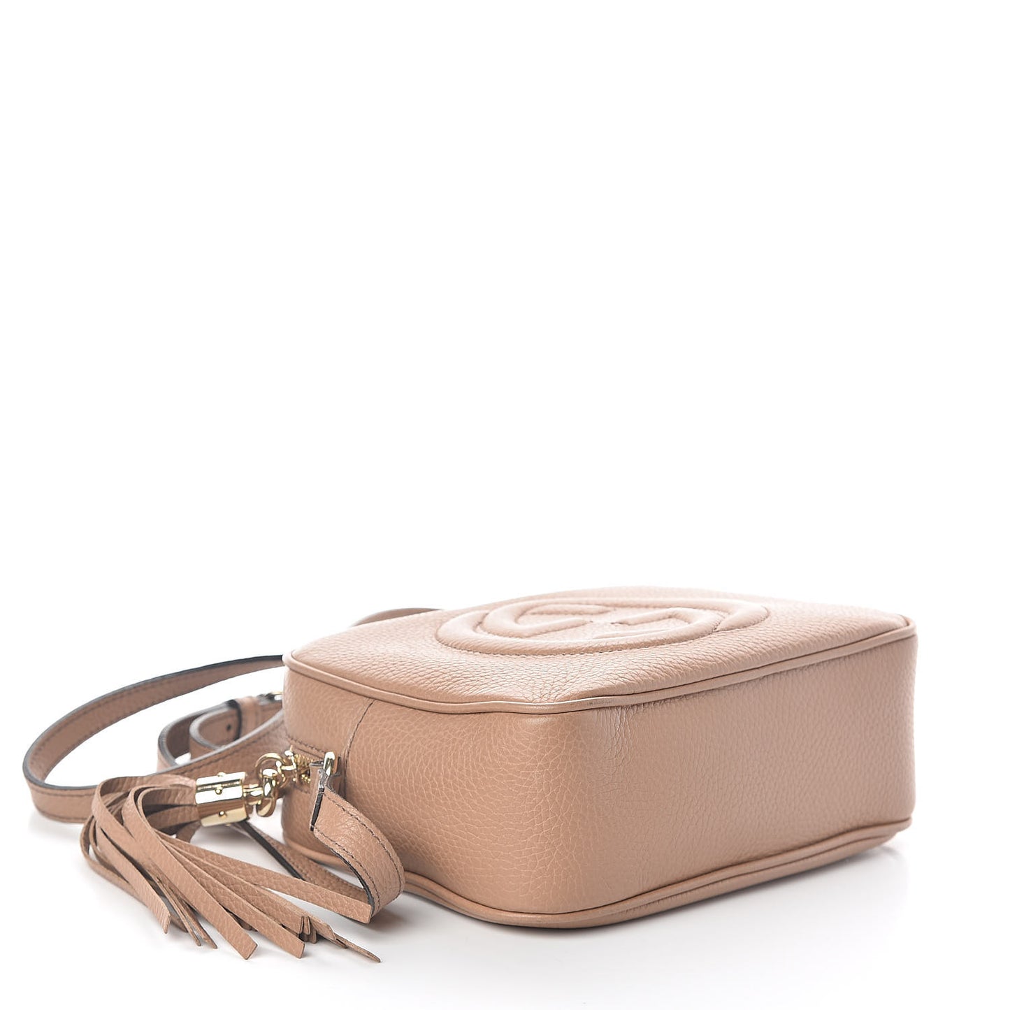 Pebbled Calfskin Small Soho Disco Bag Rose Beige