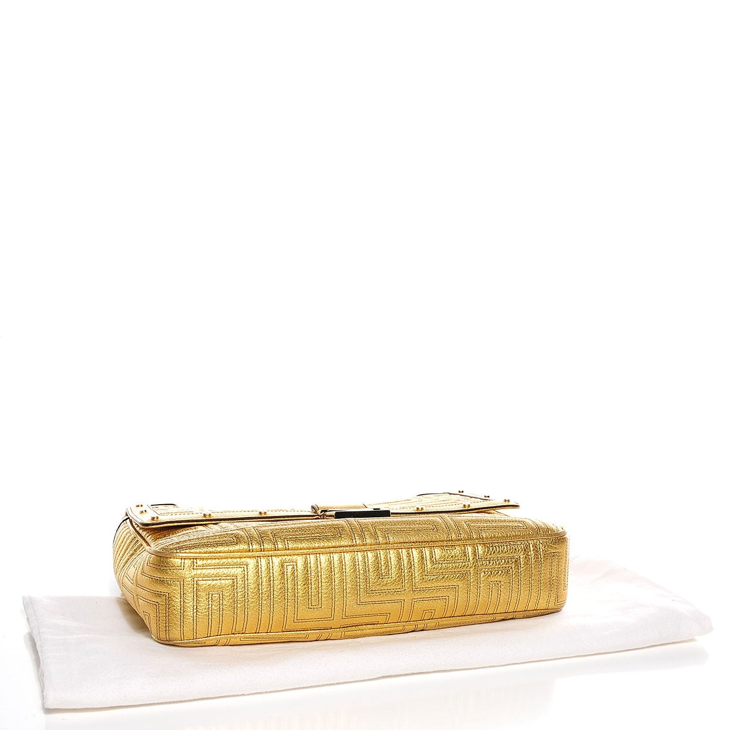 Leather Couture Shoulder Bag Gold