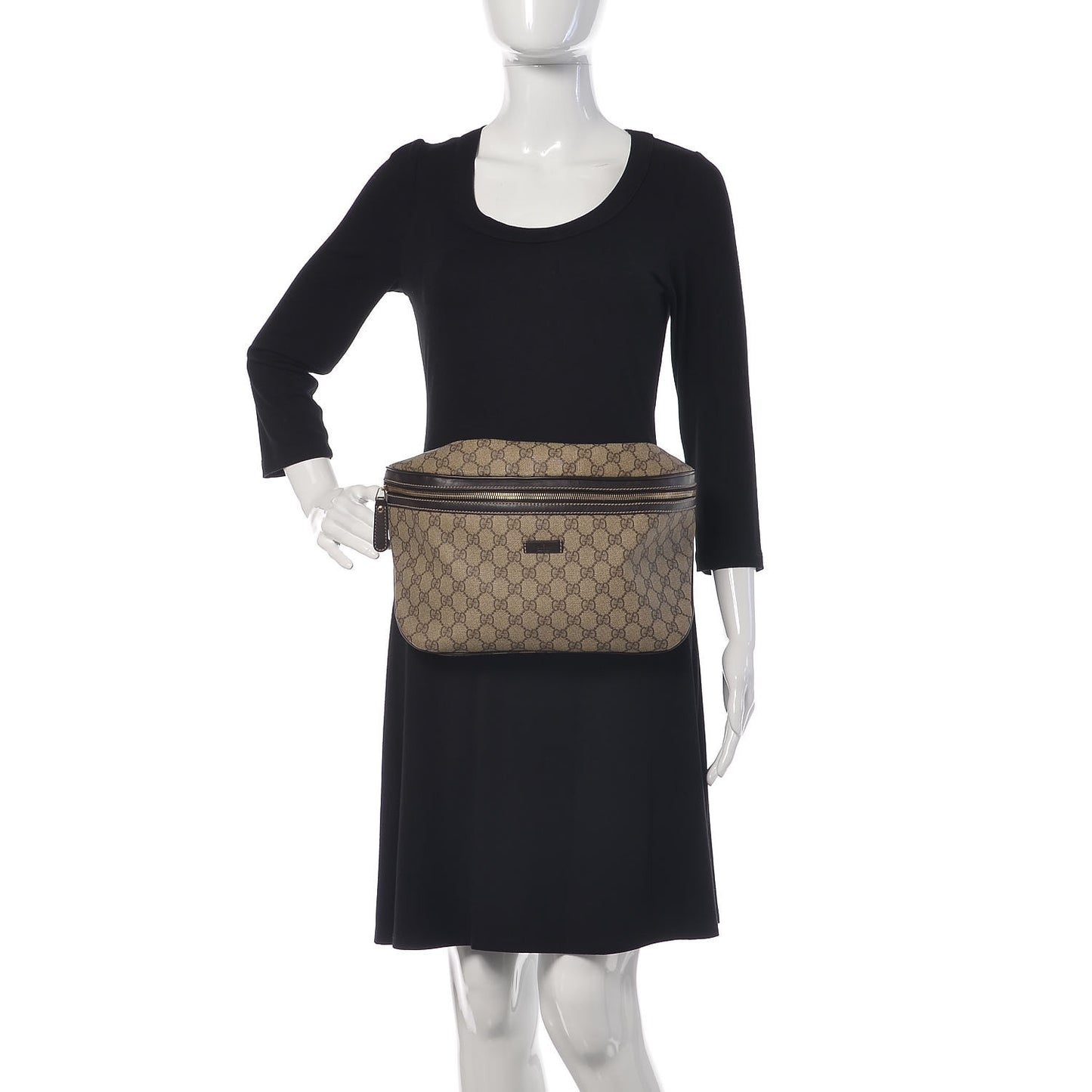 GG Plus Monogram Belt Bag Dark Brown