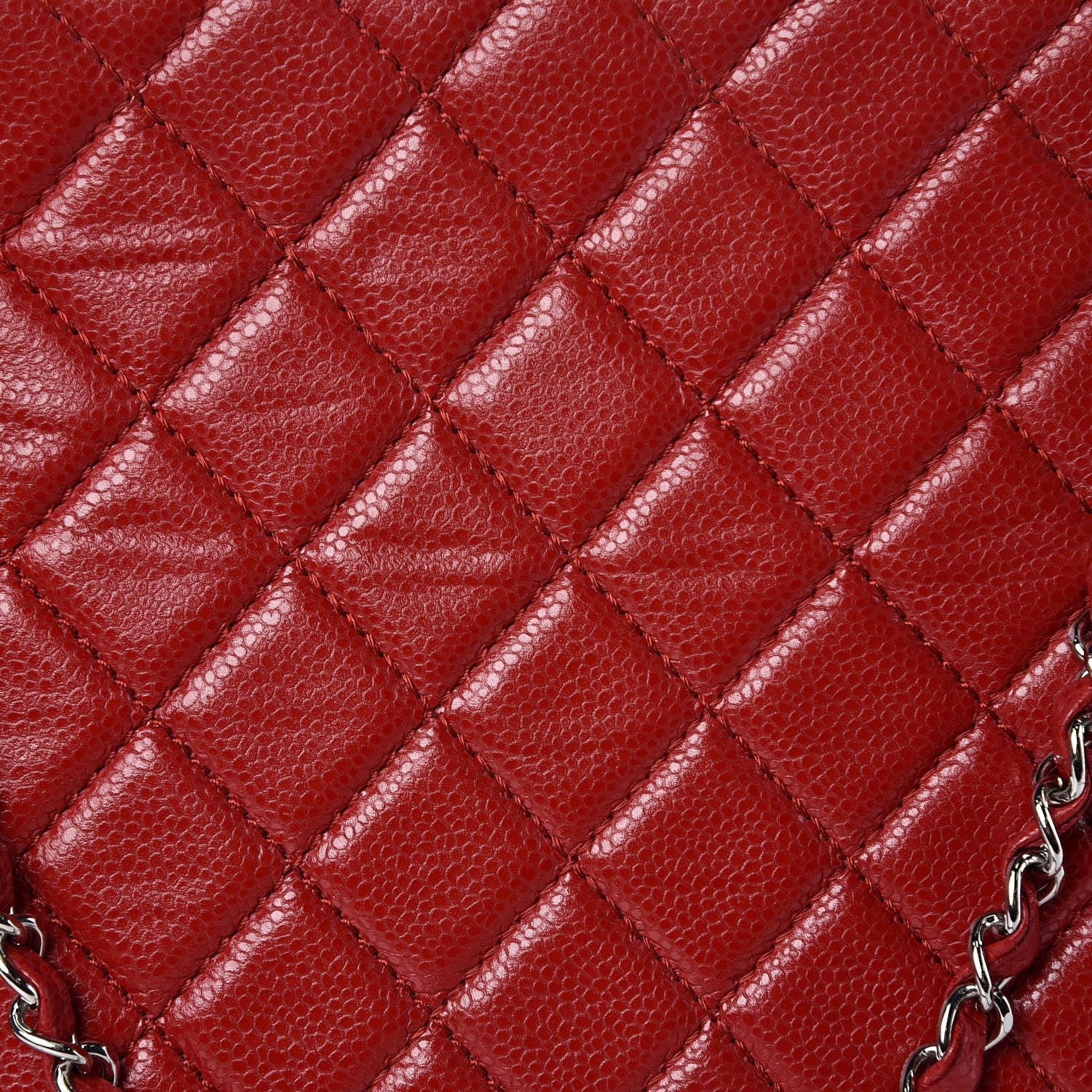 Chanel Caviar Quilted Timeless CC Shopping Tote Red 8 of 9