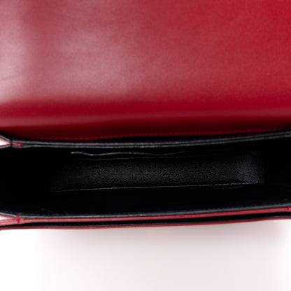 Saint Laurent Box Calfskin Monogram Medium Solferino Satchel Rouge Opyum 5 of 11