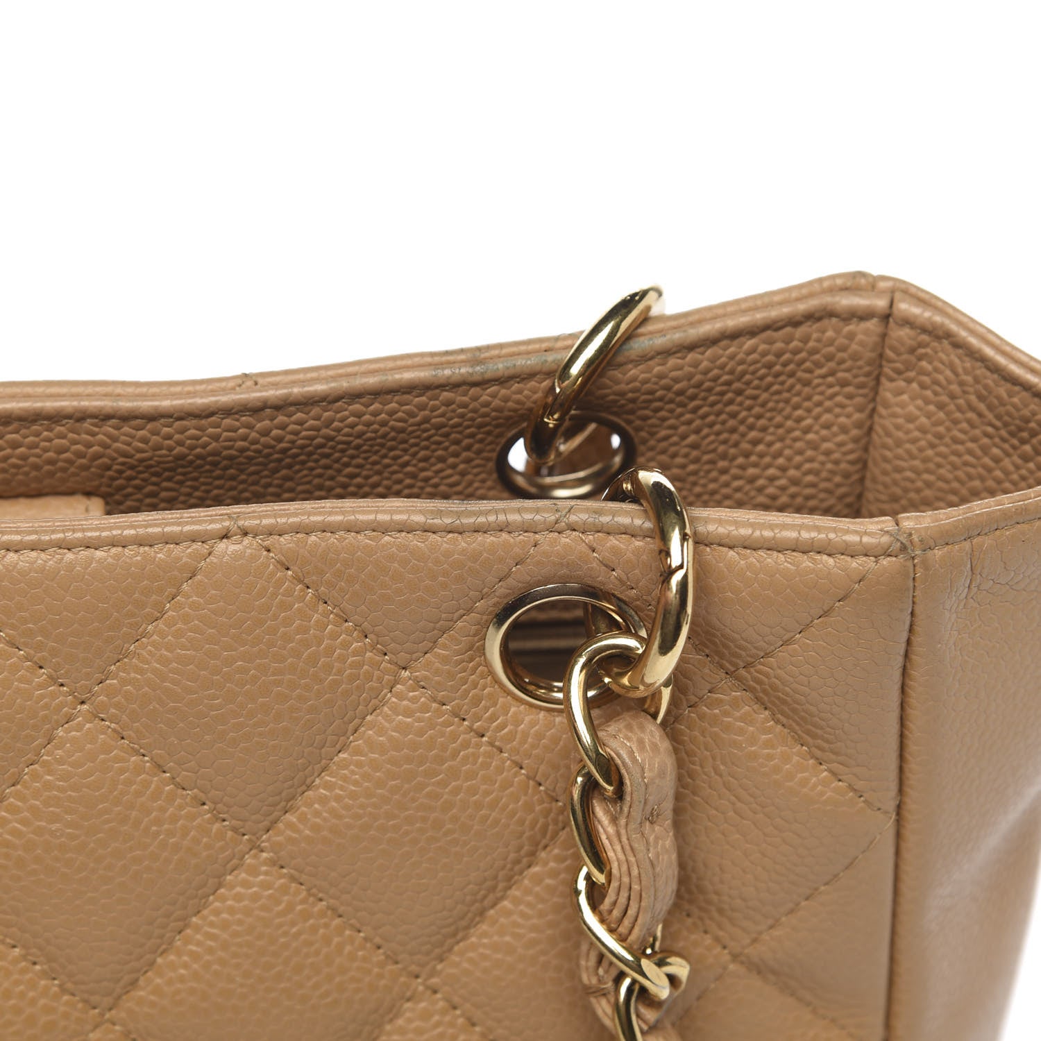 Chanel Caviar Quilted Petit Shopping Tote PST Dark Beige 11 of 17