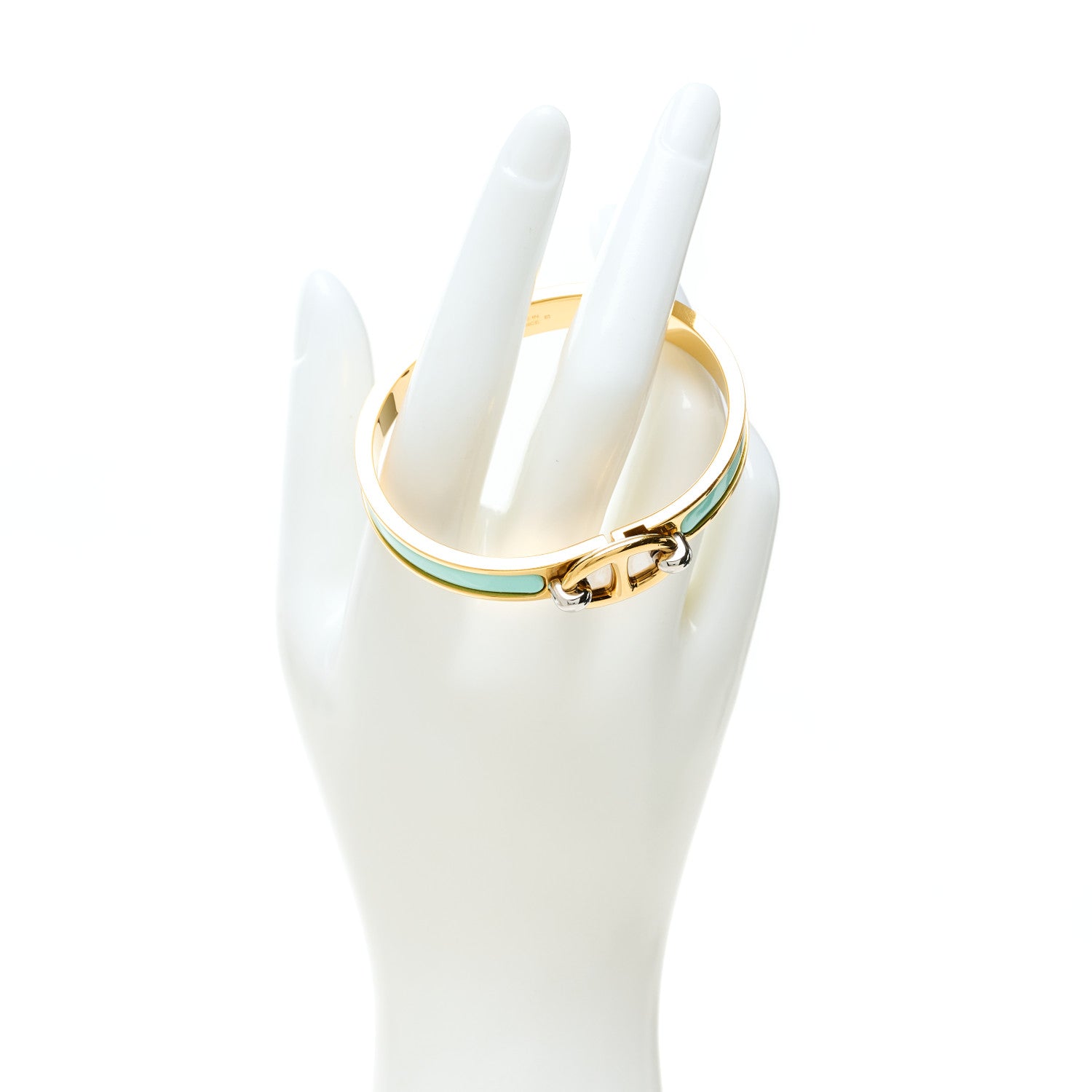 Hermes Enamel Mini Farandole Clic Chaine d'Ancre Bracelet PM Aqua 2 of 5
