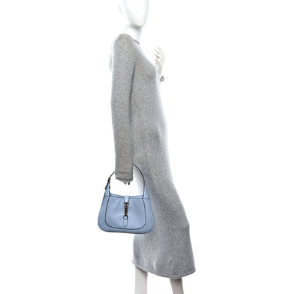 Gucci Grained Calfskin Web Medium Jackie 1961 Hobo Light Blue 2 of 12