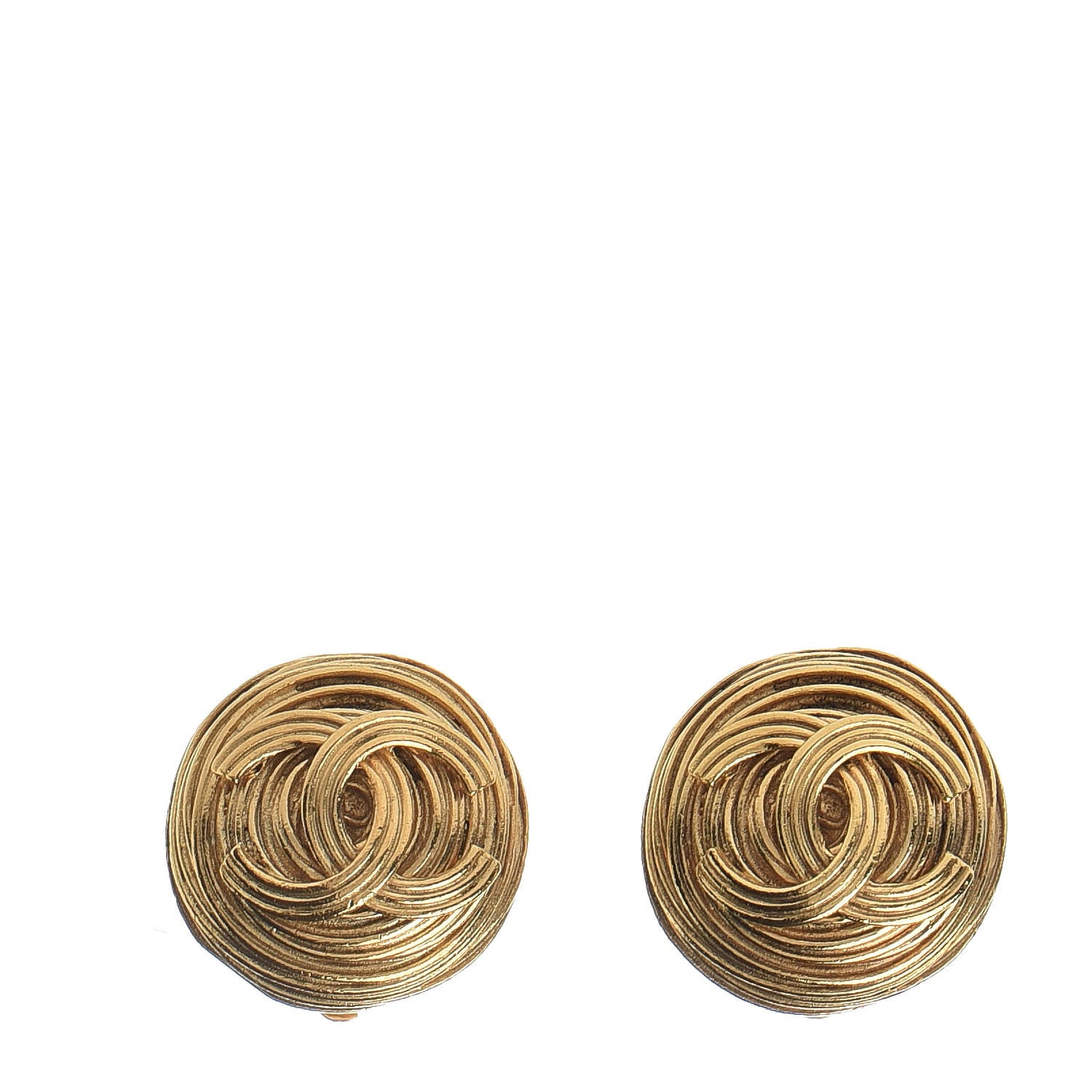 Chanel CC Clip On Earrings Gold 1 of 4