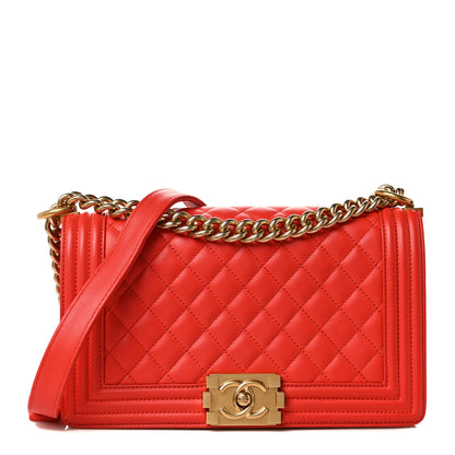 Chanel Lambskin Quilted Medium Boy Flap Orange 1 of 11