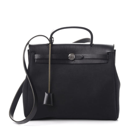 Hermes Military Toile Vache Hunter Herbag PM 31 Black 1 of 12