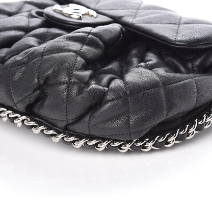Chanel Washed Lambskin Quilted Medium Chain Around Messenger Black 6 of 10
