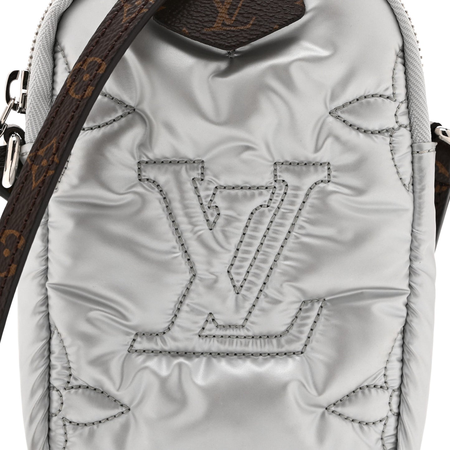 Econyl Monogram Pillow Phone Pouch Silver