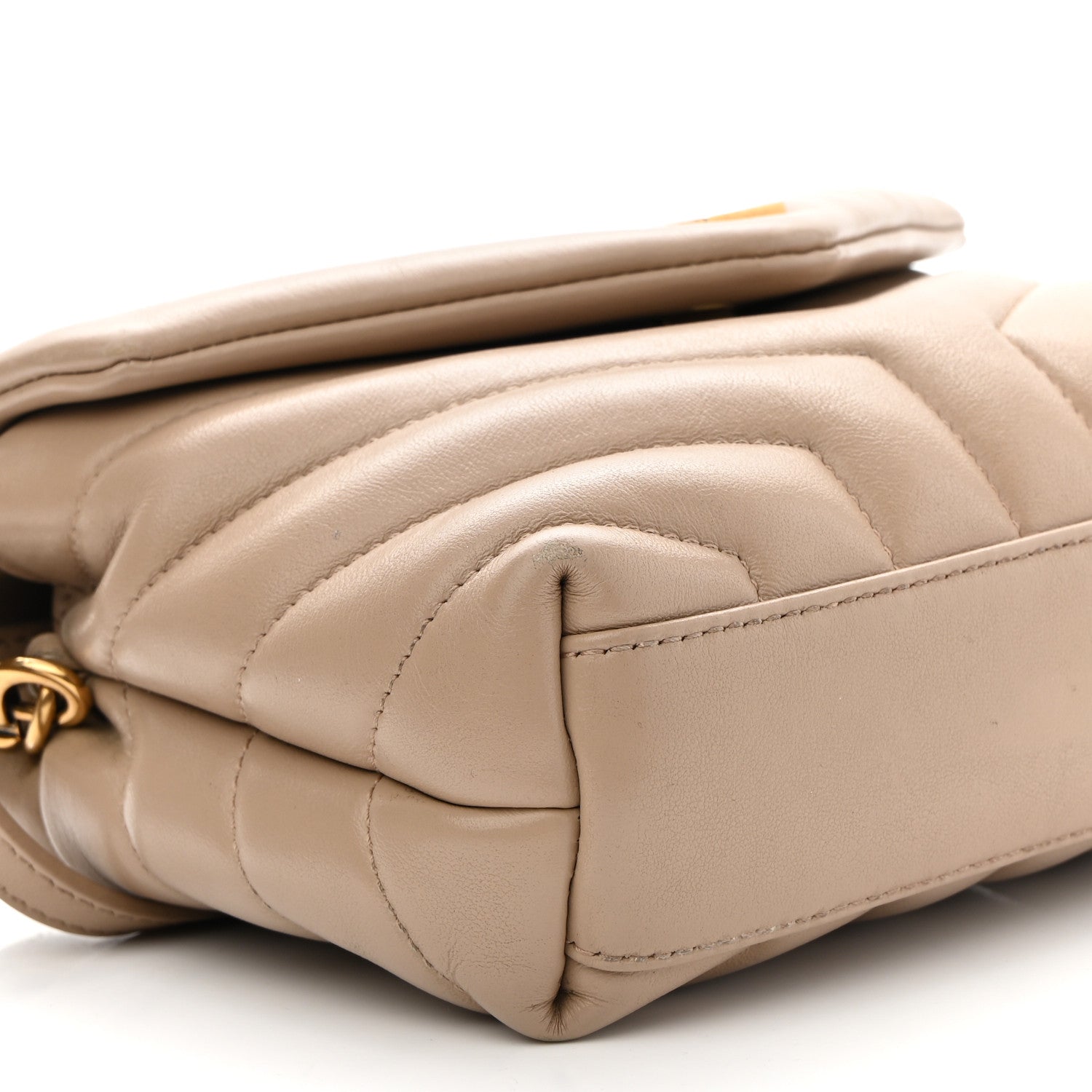 Saint Laurent Calfskin Y Quilted Monogram Toy Loulou Satchel Light Natural 8 of 14