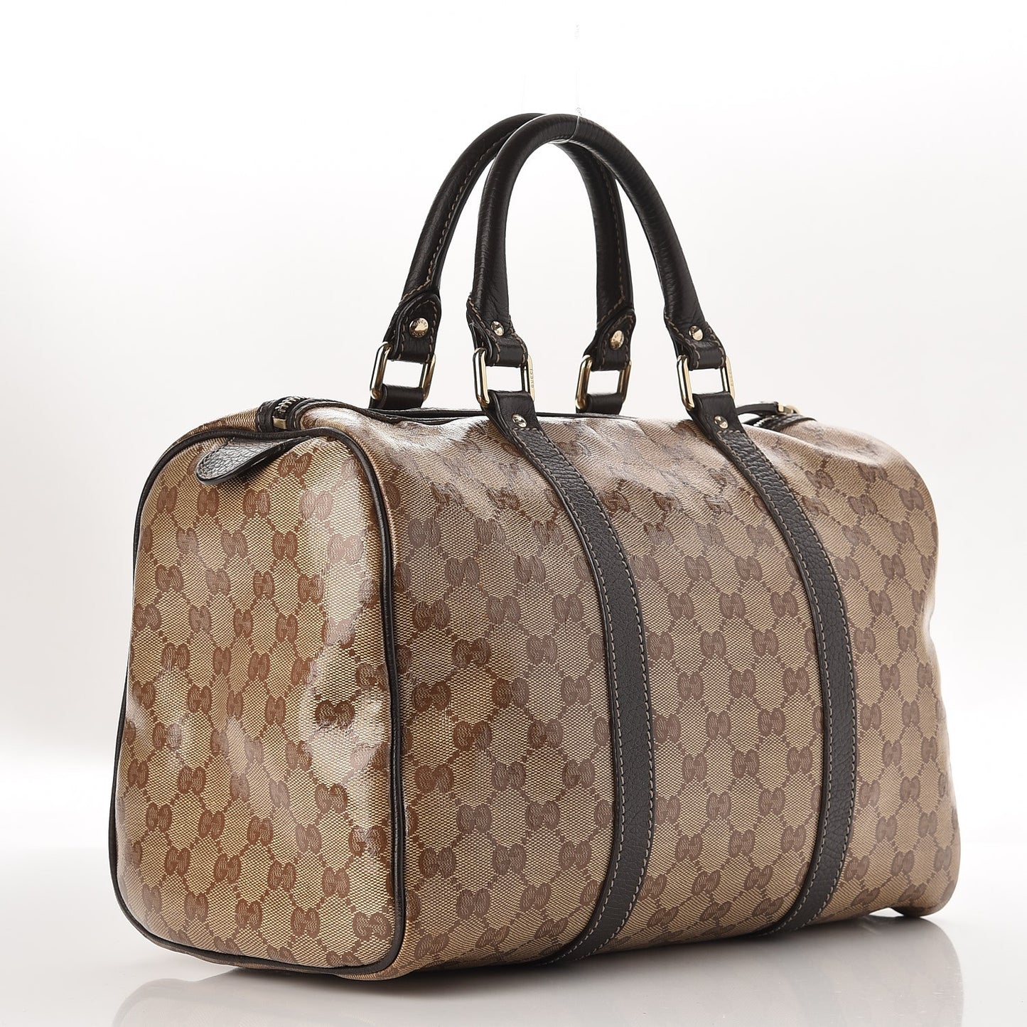 Crystal Monogram Medium Joy Boston Dark Brown