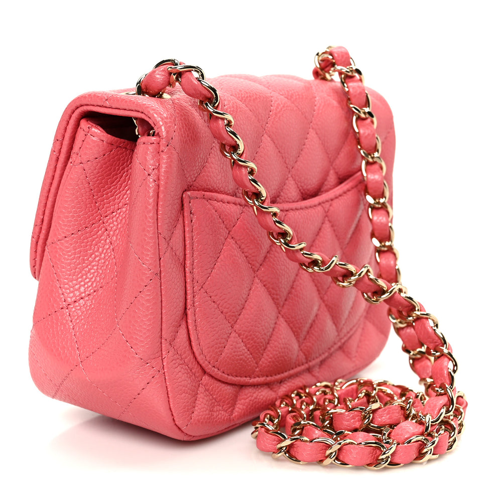 Chanel Iridescent Caviar Quilted Mini Square Flap Pink 1816121 ...