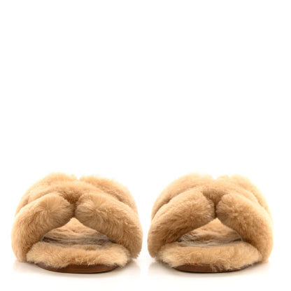 Hermes Woolskin Oran Sandals 38.5 Beige Argile 2 of 10