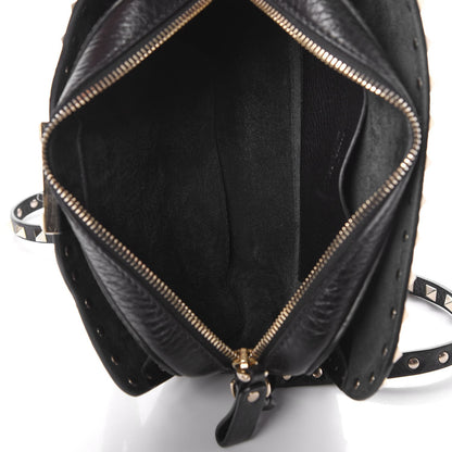 Valentino Garavani Grained Calfskin Rockstud Flip Lock Camera Crossbody Bag Black 5 of 7