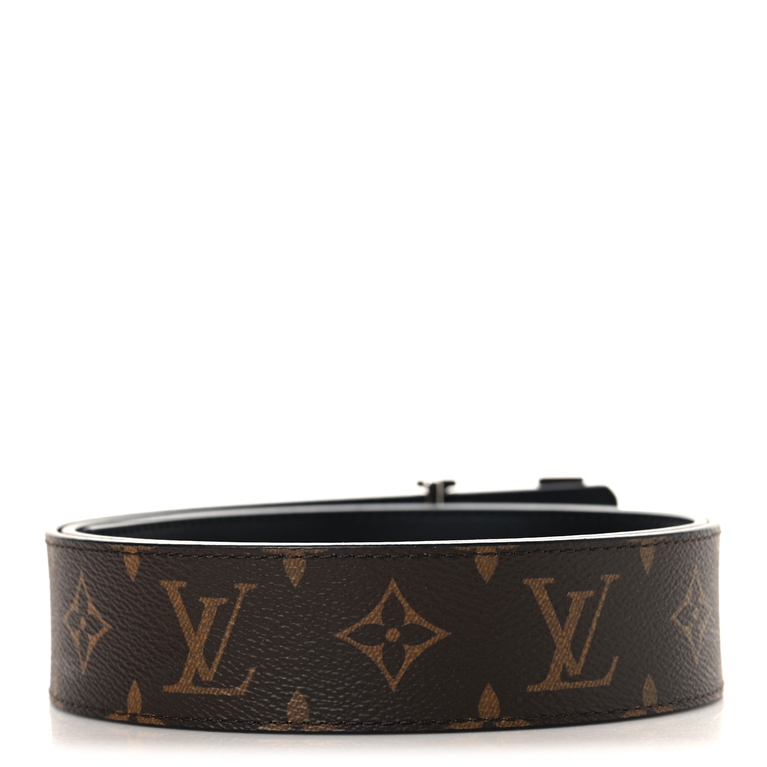 Louis Vuitton Calfskin Monogram 40mm LV Initiales Reversible Belt 95 38 Black 2 of 6