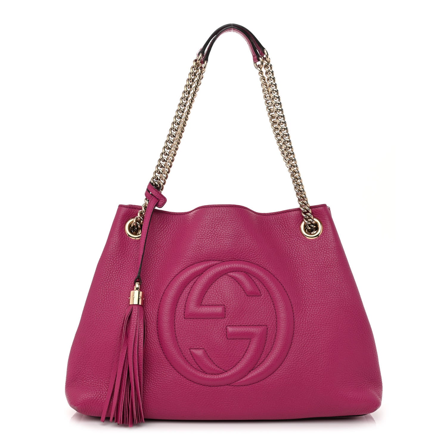 Gucci Cellarius Calfskin Medium Soho Chain Shoulder Bag Bright Bouganville 1 of 13
