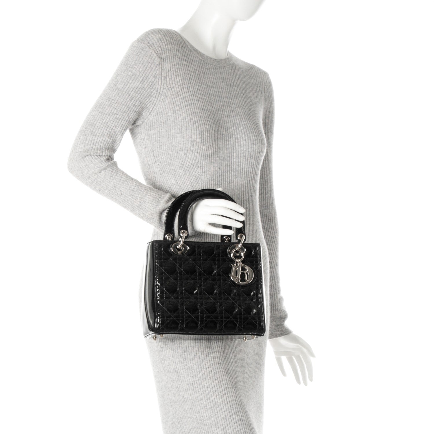 Christian Dior Patent Cannage Medium Lady Dior Black 2 of 8
