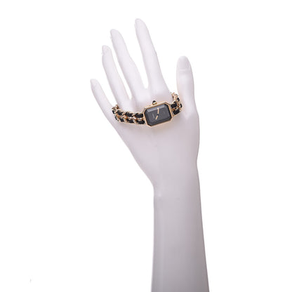 Chanel Stainless Steel Lambskin 20mm Chain Premiere Quartz Watch Gold L 2 of 6
