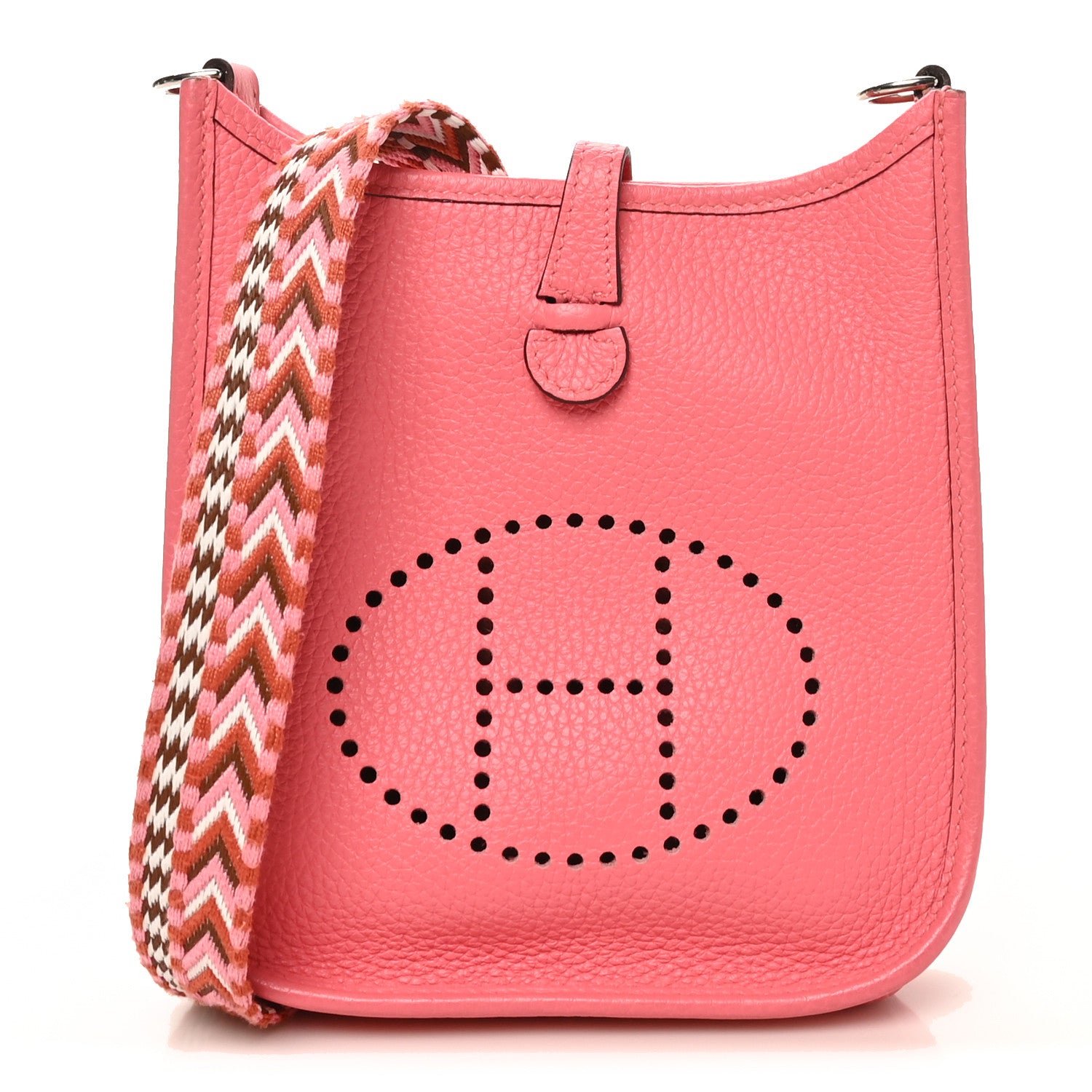 Hermes Taurillon Clemence Allegro Evelyne TPM Rose Azalee Rose Confetti 1 of 10