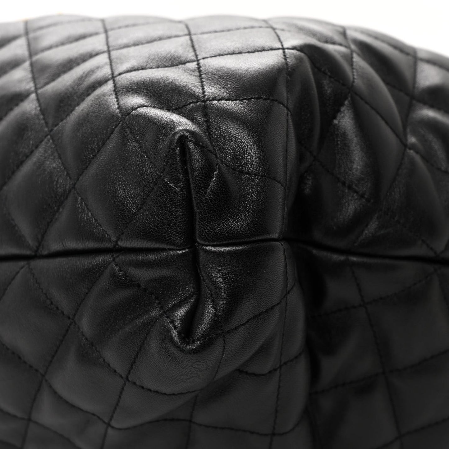 Lambskin Quilted Maxi Icare Shopping Tote Black
