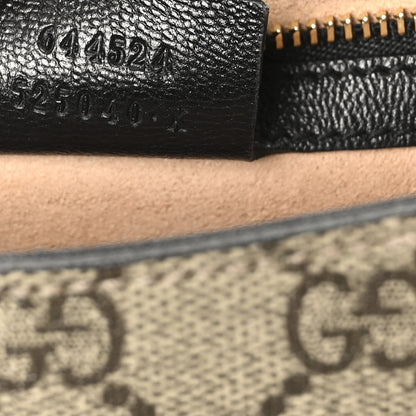 Gucci GG Supreme Monogram Calfskin Small Padlock Messenger Shoulder Bag Beige Black Cuir 7 of 10