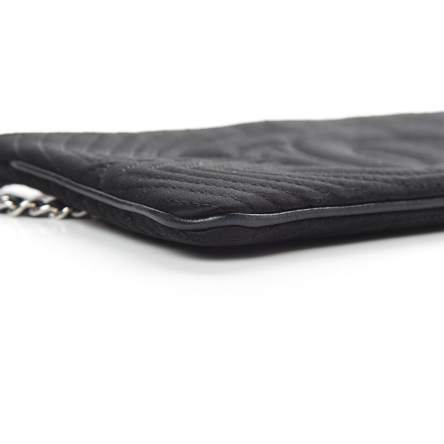Satin Camellia Evening Bag Black